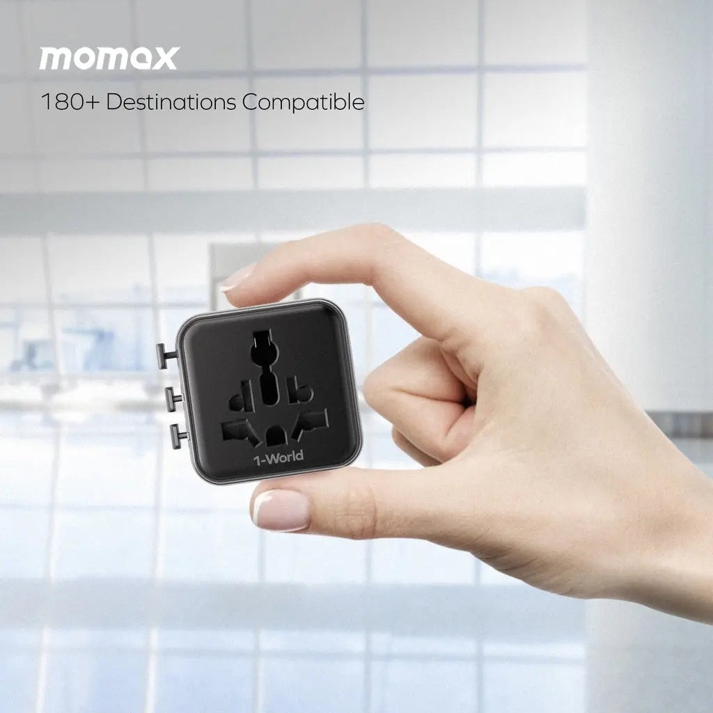 Momax 1-World 20W Travel Adapter | Black