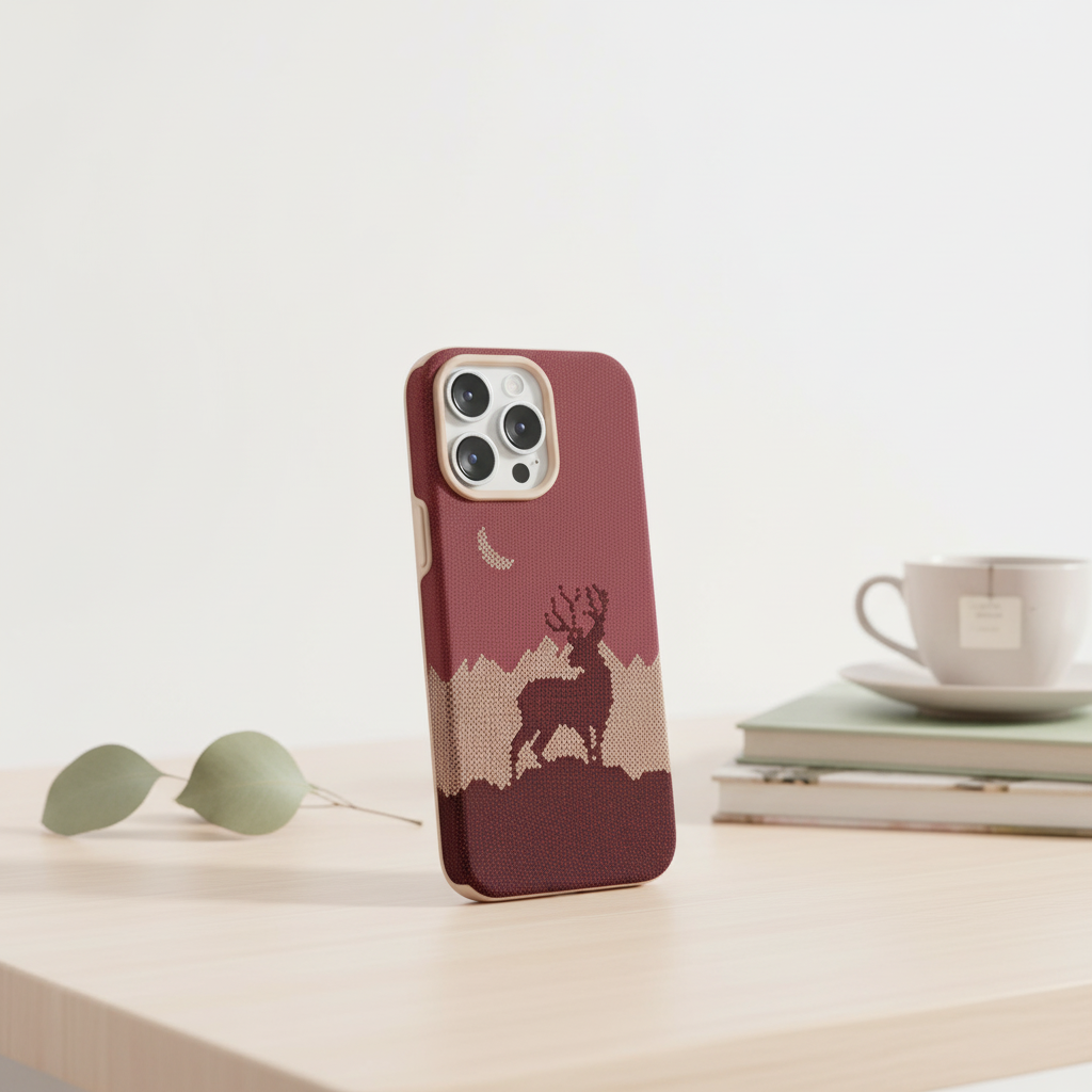 كڤر حماية MagCarbon Deer من LZEL لجهاز iPhone 16 Pro | غزال احمر