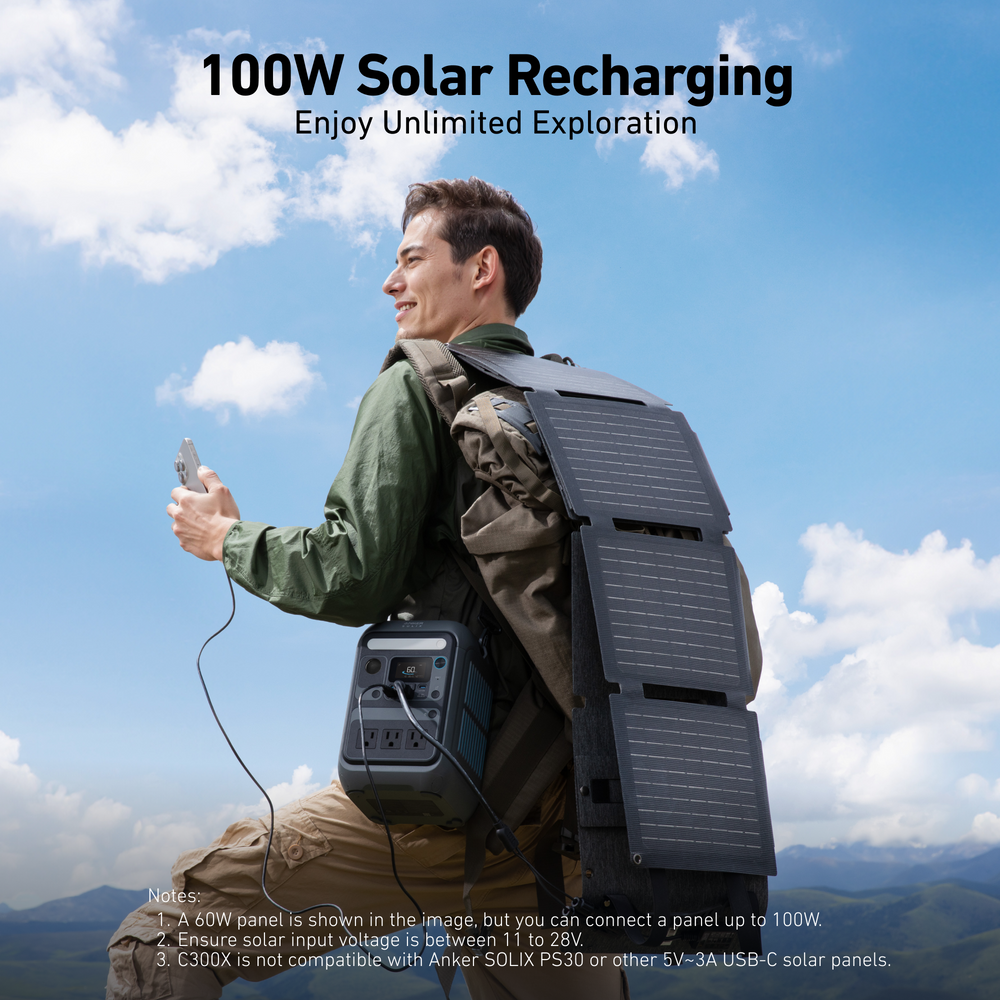 محطة طاقة محمولة Anker SOLIX C300X | 288Wh، 300W