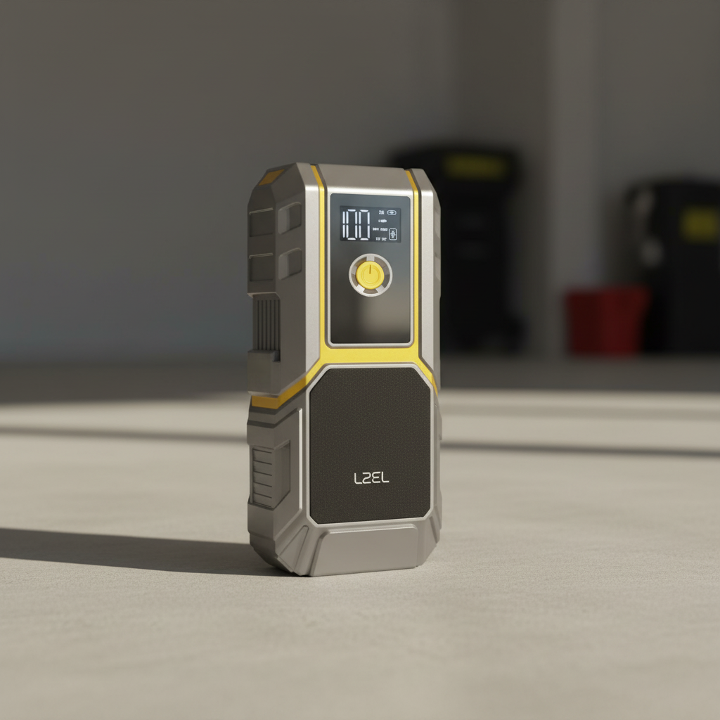 LZEL EnergizeIgnite - 12,000mAh Car Jump Starter with LED Flashlight | Gray/Yellow