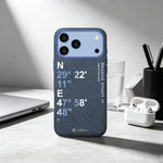aslitec Geomag Coordinate Sophisticared Leather Magsafe Case With Coordinate Design Case For iPhone 18 Pro
