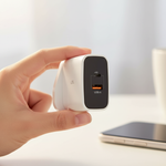 LZEL VoltixCharge 35W Dual Port USB-A USB-C GaN Wall Charger | White