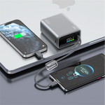 LZEL Neurovolt 15K Pd45W Mini Power Bank Pd3.0 & Qc3.0 | Usb-C Cable & Lightning Cable | Gray