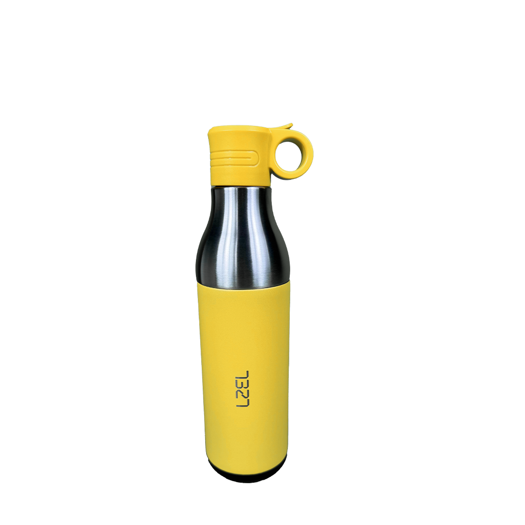 LZEL Natura Elva Vacuum Bottle Dual 400 mL + 400 mL | Yellow Aluminum