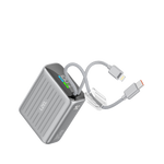 LZEL Neurode 10K Pd 35W Mini Power Bank Pd3.0 & Qc3.0 | Usb-C Cable & Lightning Cable | Silver