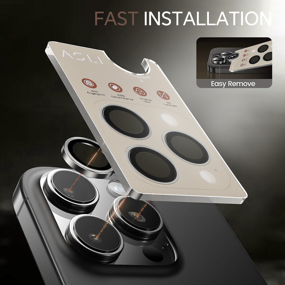 حماية عدسة كاميرا من Asli Edgeguard Series بزجاج كورنينج 9H لهواتف iPhone 15 Pro / 15 Pro Max 