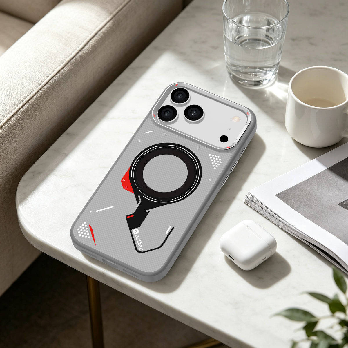 كڤر حماية aslitec Cybermech بتصميم هجين ولمسات معدنية ومتوافق مع MagSafe لآيفون 18 Pro Max