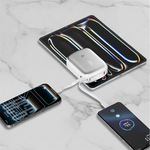 باور بانك من 90% percent بسعة 22.5 واط، مزود بكابلين مدمجين | Usb-C & Lightning | فضي