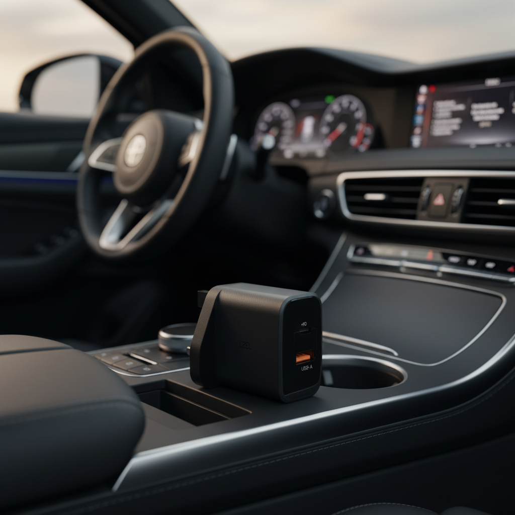 VoltixCharge شاحن حائط بقوة 35 واط من ليزل  ثنائي المنفذ USB-A USB-C بتقنية GaN | أسود