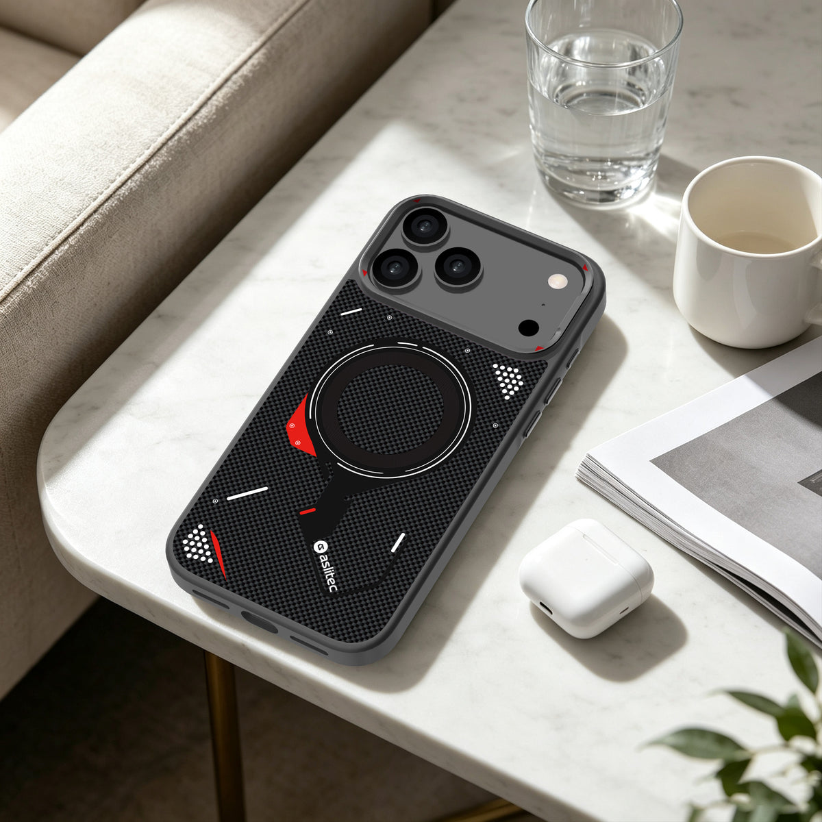 كڤر حماية aslitec Cybermech بتصميم هجين ولمسات معدنية ومتوافق مع MagSafe لآيفون 18 Pro Max