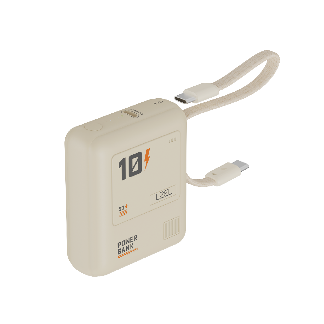 LZEL Zenoflex Surge10 10000Mah 20W Max Pd Power Bank Supports Type-C | Cream