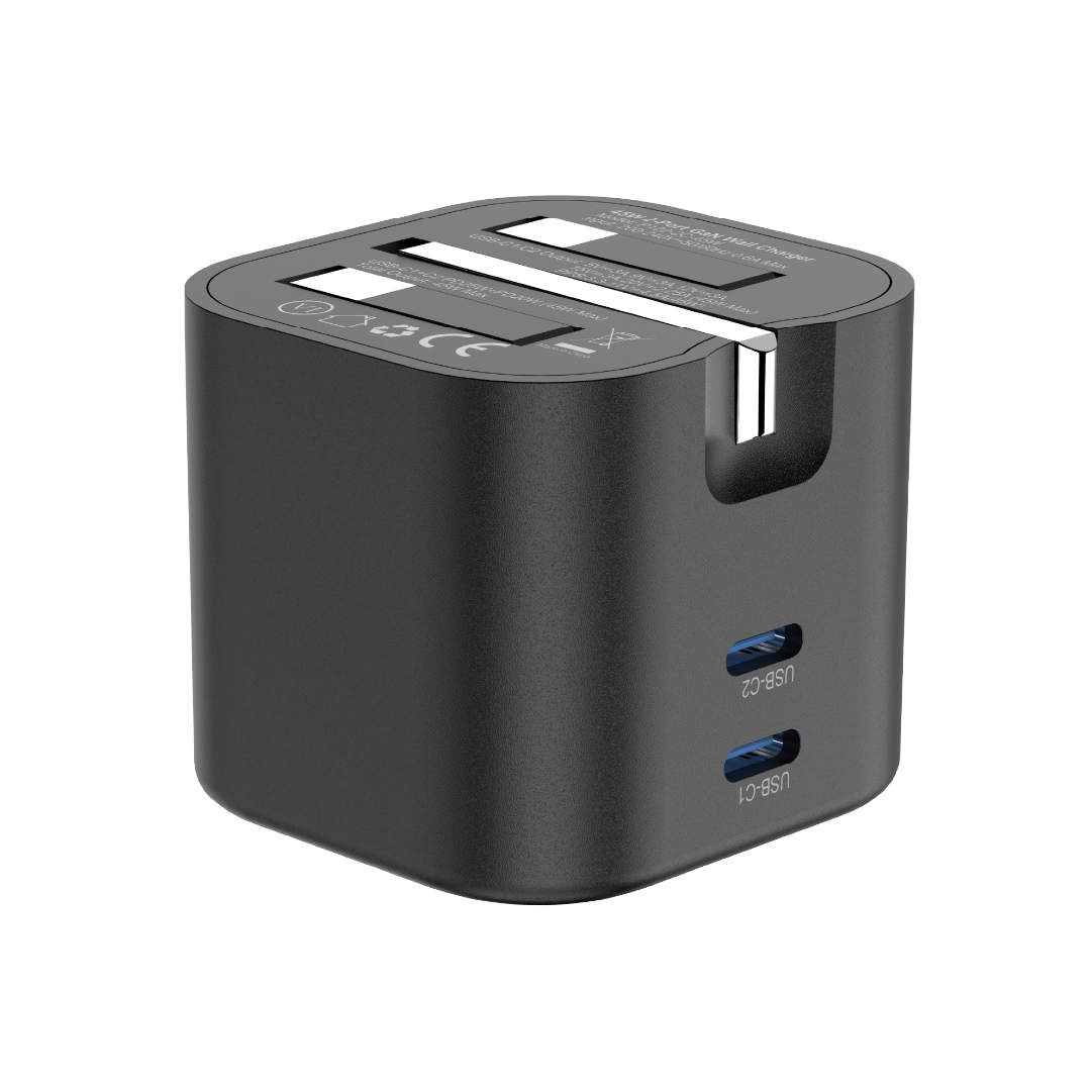 Asli  Global Powercore Dual 45 Gan Dual-Port Usb-C Fast Charger | Black