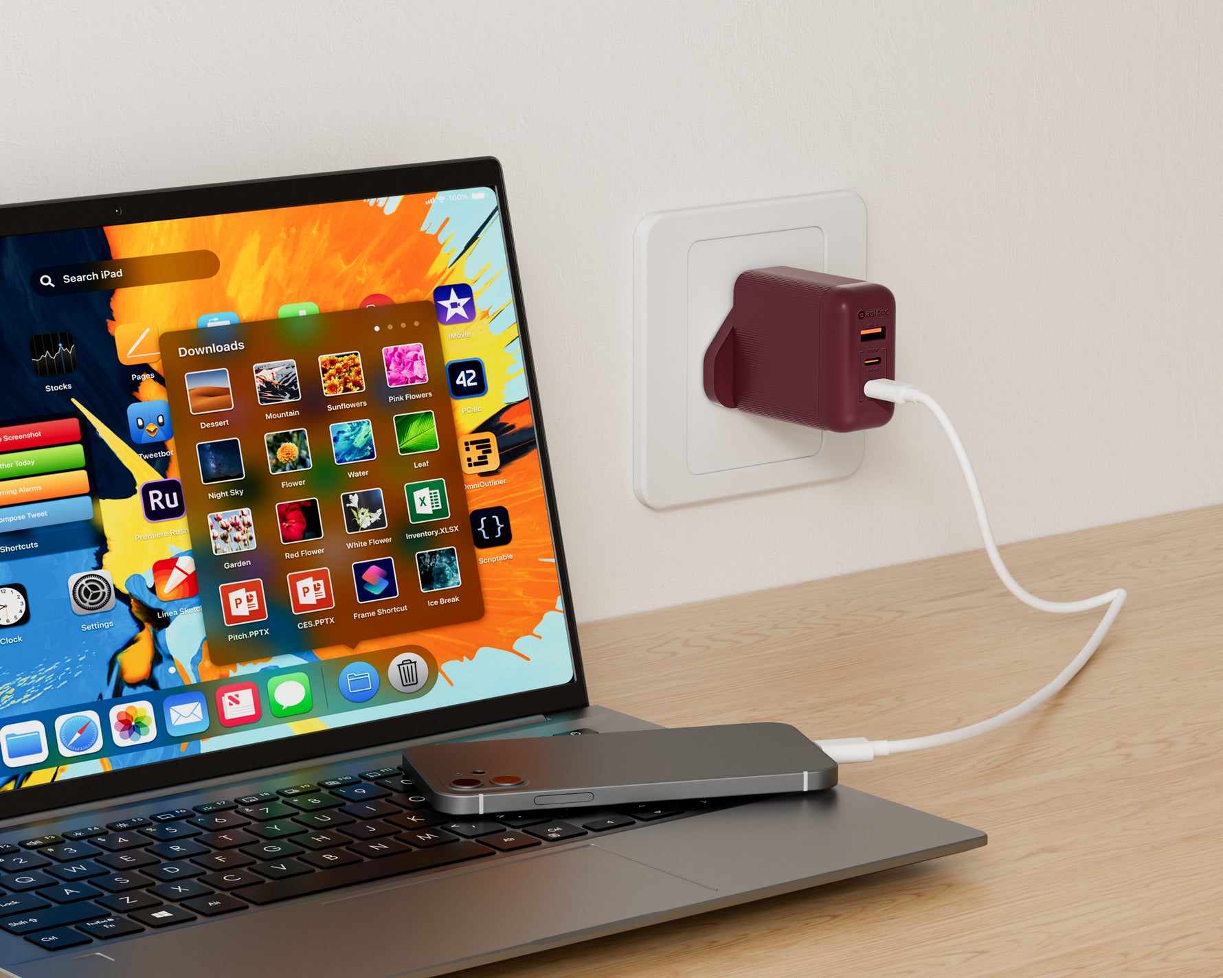 شاحن aslitec VoltiqueGaN بقدرة 35 واط – شاحن GaN فاخر بمنفذي USB-A و USB-C