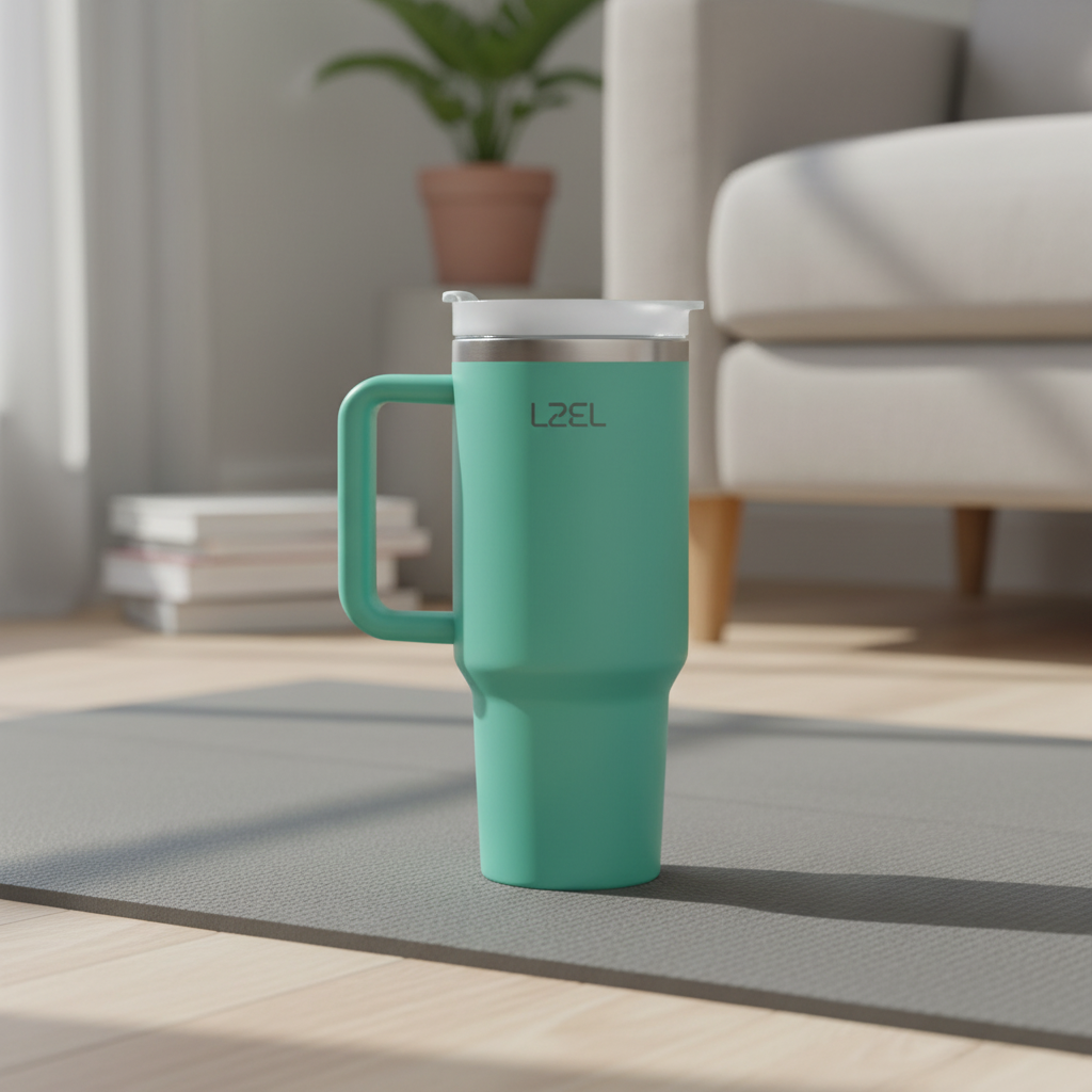 LZEL Tumbler With Handle 800ML Aqua Pure Vacuum Insulated | Eucalyptus