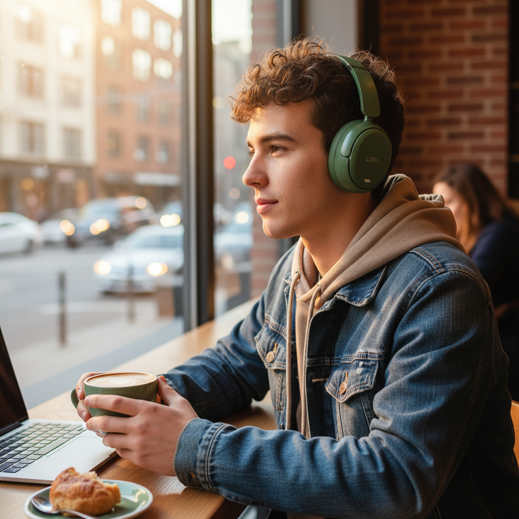 LZEL Sonique Pulse Wireless Stereo Headphones | Dark Green