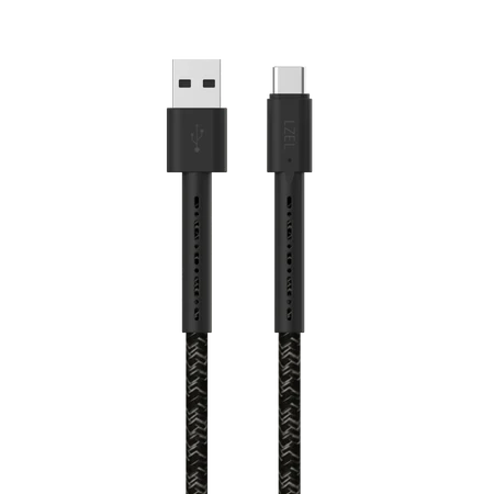 كيبل من LZEL USB-A إلى USB-C 2.0، متين، يتحمّل أكثر من 150,000 انحناء، سرعة نقل 480 ميجابت/ثانية، قدرة 5 فولت / 3 أمبير، بطول 2 متر | أخضر