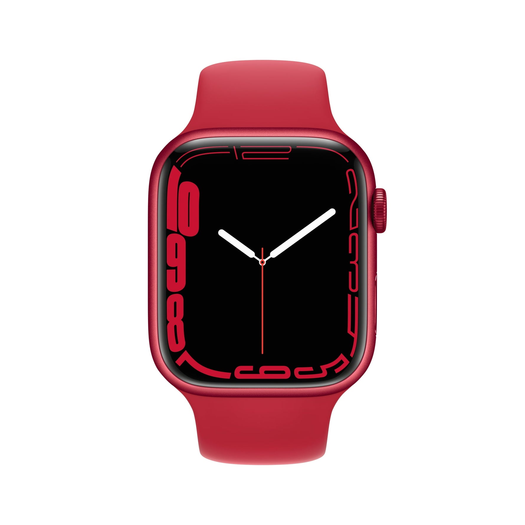 ساعة Apple Watch Series 7 (GPS + Cellular) مقاس 45 مم – هيكل ألومنيوم أحمر RED مع سوار رياضي RED