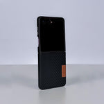 Coblue Leather Grain Drop-Proof Case for Samsung Galaxy Z Flip 7 | Carbon Black