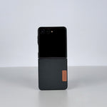 Coblue Leather Grain Drop-Proof Case for Samsung Galaxy Z Flip 7 | Black
