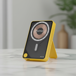 بطارية لاسلكية مغناطيسية مع كيبل USB-C مدمج من موماكس 1-Power X Pro سعة البطارية 10000 مللي أمبير | أصفر