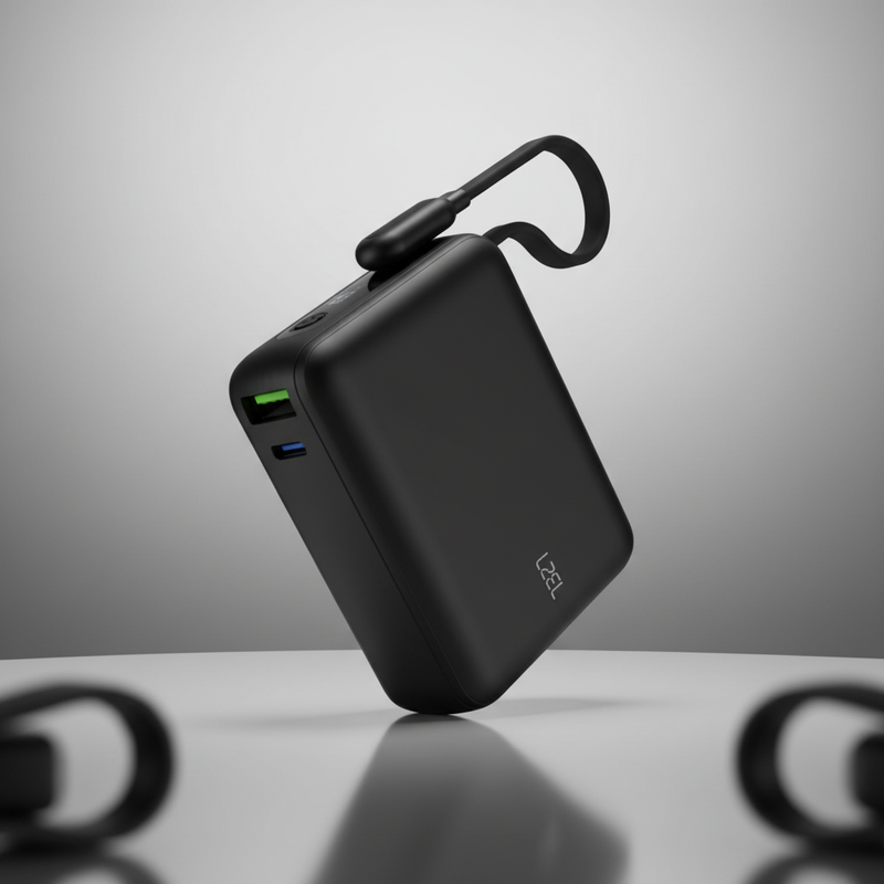 LZEL PrimeBrio 20K Mini PD Power Bank – 20000mAh, 40W, Built-in Type-C Cable