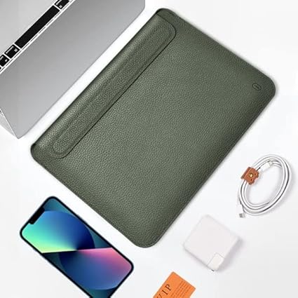 كڤر حماية Genuine جلد طبيعي لجهاز Macbook 12 and Laptop من WIWU | أخضر