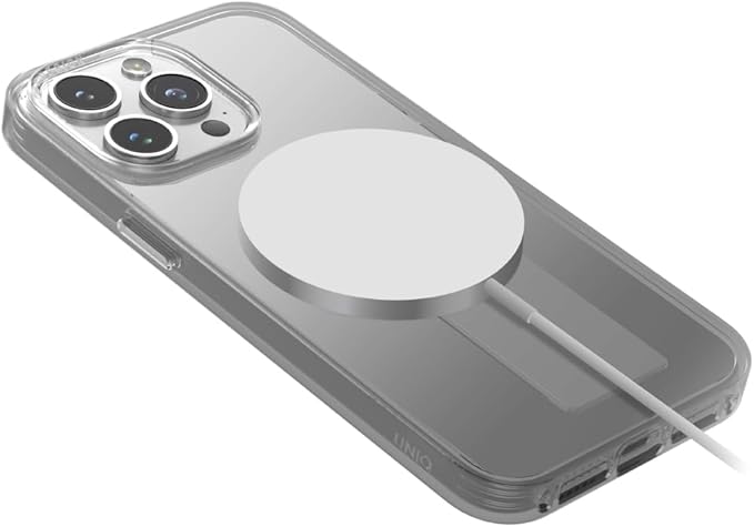 كڤر حماية Heldro Mag من Uniq لهاتف iPhone 15 Pro متوافق مع MagClick مع مسكة | شفاف