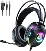 Gaming Headphones With 3.5mm Jack With RGB Light | Black