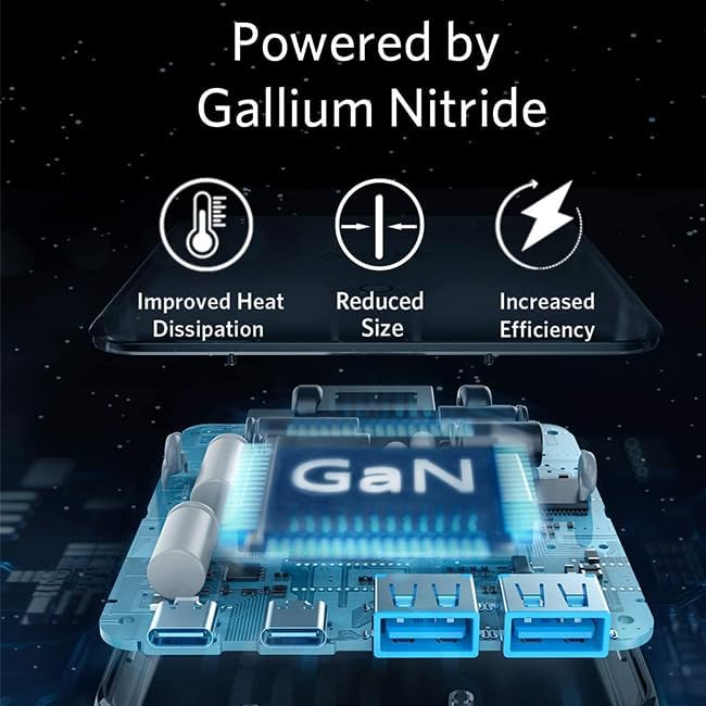 شاحن Power Port Atom III بقوة 63 واط نحيف من Anker | أسود