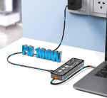 موزع 7 في 1 من Wiwu Cyber Hub&nbsp;USB-C شفاف
