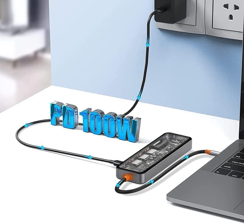موزع 7 في 1 من Wiwu Cyber Hub&nbsp;USB-C شفاف