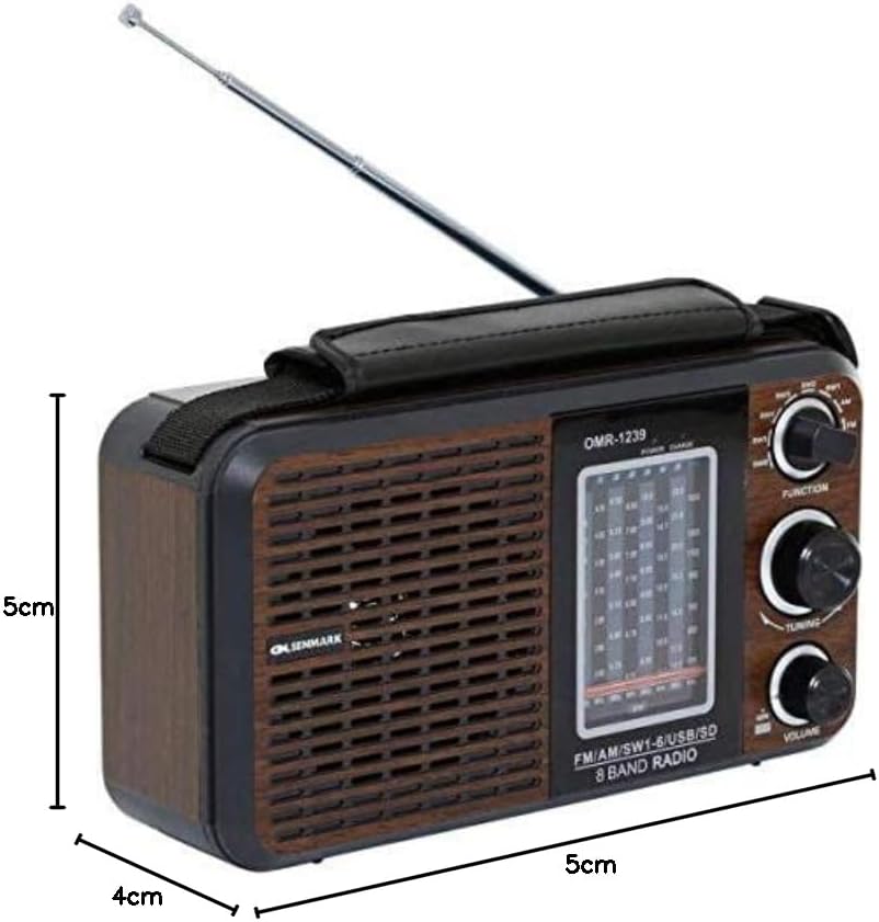 Olsenmark OMR1239 Rechargeable 8-Band Radio with USB & SD Card Music Player