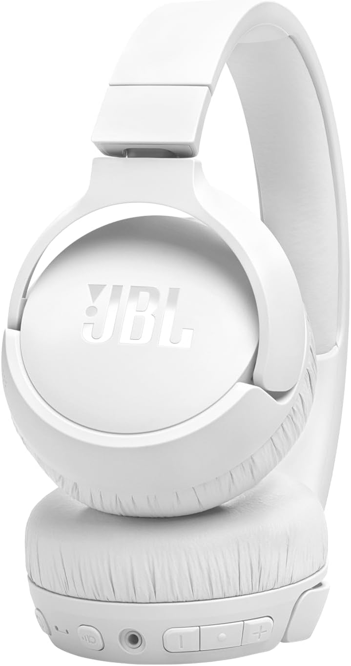 سماعات JBL Tune 670NC اللاسلكية القابلة للتكيف فوق الأذن باللون الأبيض