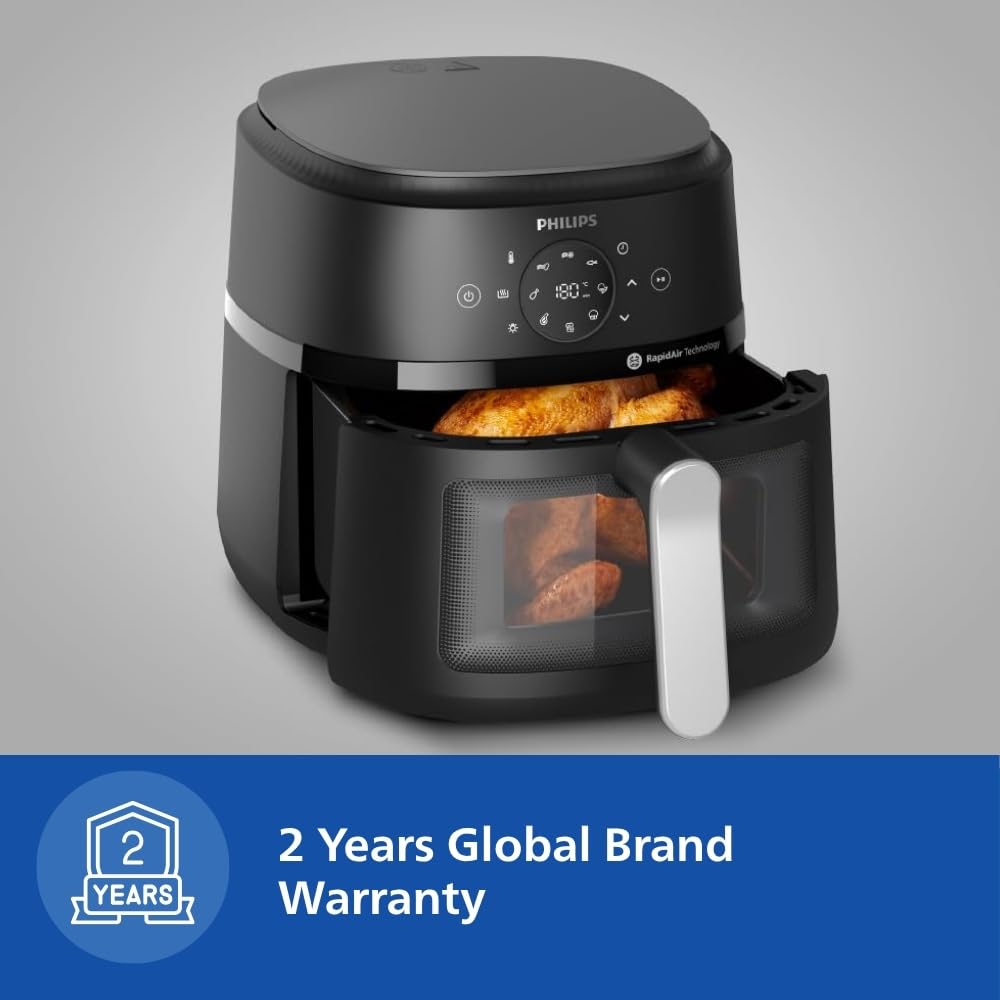 قلاية هواء من Philips NA130/00 بسعة 6.2 لتر – 1700 واط، تقنية Rapid Air | أسود