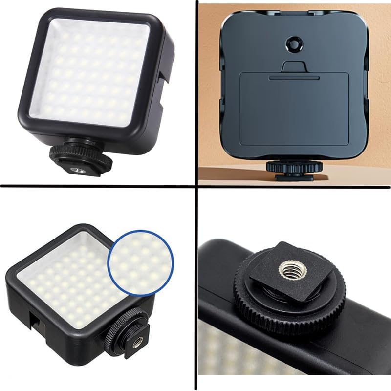 LED Camera Light, RGB LED Video Lights, 360¡ Adjustable Camera Video Lighting with 3 Cold Shoe Mount, Rechargeable Photography Camera Lighting