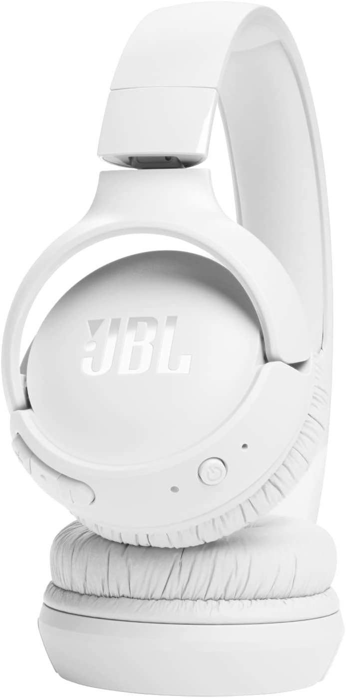 سماعات رأس Jbl Tune 520 اللاسلكية بصوت نقي باللون الأبيض | JBLT520BTWHT