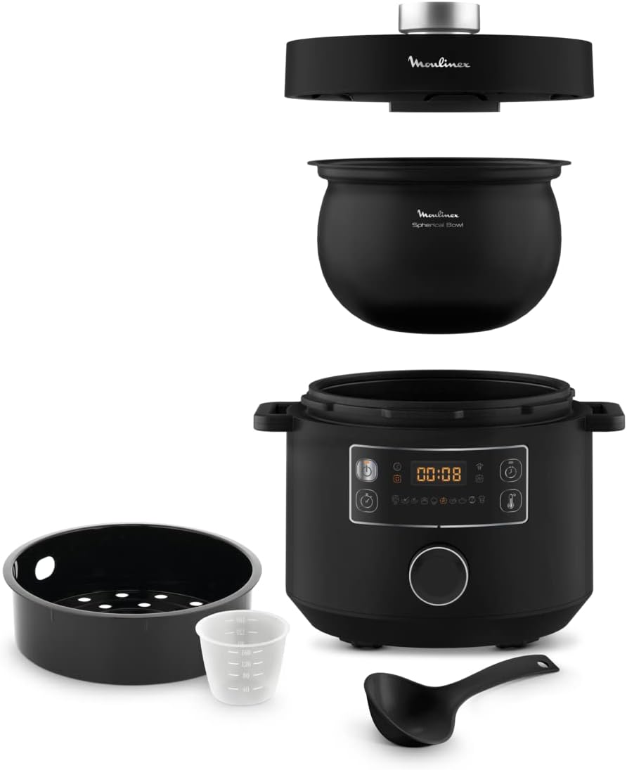 جدر ضغط طهي المتعدد السريع من Moulinex  بسعة 5 لتر | 915–1090 واط | 10 برامج