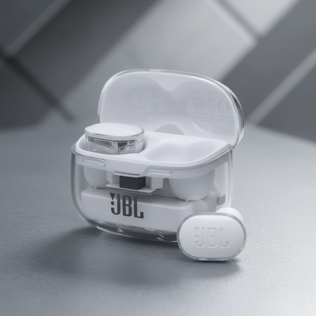 JBL Tune Buds Active Noise Cancelling Earbuds Ghost Edition | White