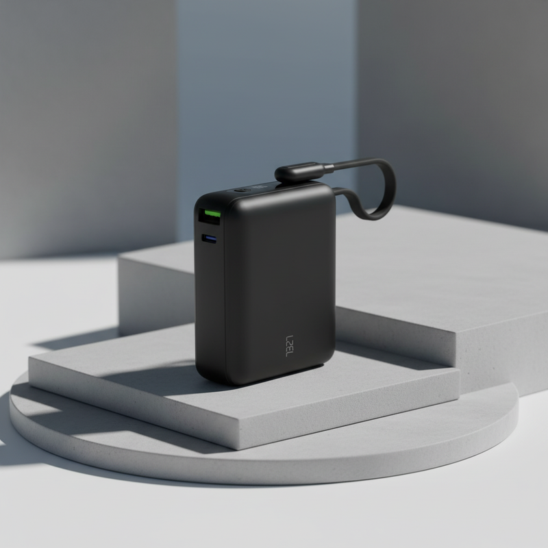 LZEL PrimeBrio 20K Mini PD Power Bank – 20000mAh, 40W, Built-in Type-C Cable