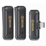 BOYA BY-WM3T2-U2 Dual Wireless Lavalier Microphone 2.4GHz with USB-C Connector | Black