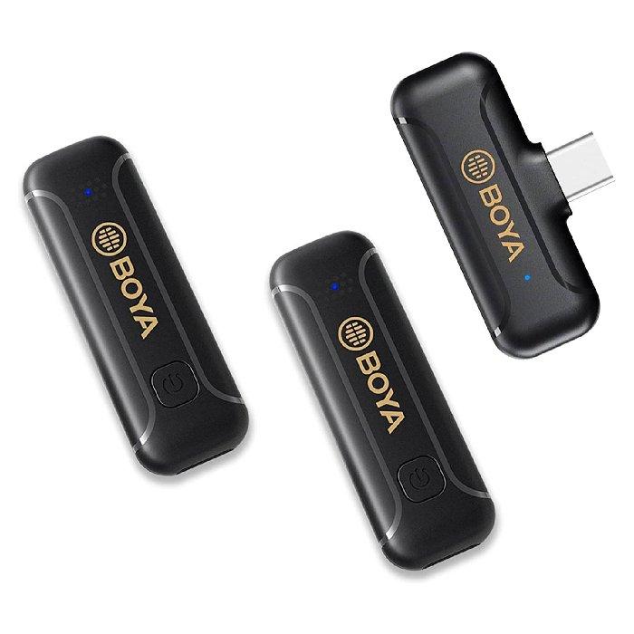 BOYA BY-WM3T2-U2 Dual Wireless Lavalier Microphone 2.4GHz with USB-C Connector | Black