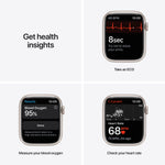 ساعة Apple Watch Series 7 (GPS + Cellular) مقاس 45 مم – هيكل ألومنيوم ستارلايت مع سوار رياضي ستارلايت
