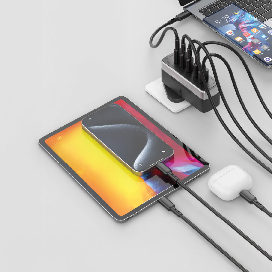 LZEL VoltixWorld 75W GaN Multi Port Travel Adapter | Black