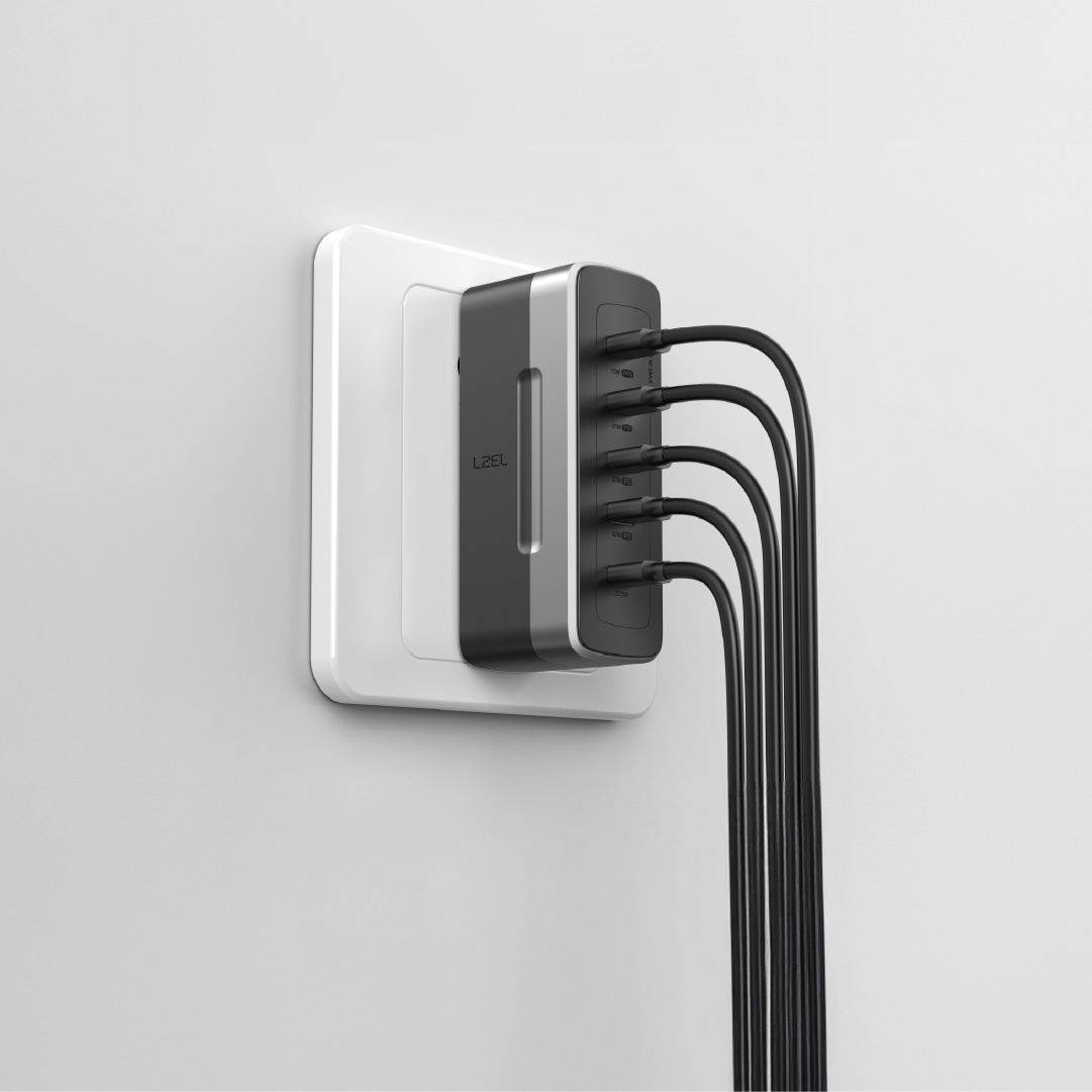 LZEL VoltixWorld 75W GaN Multi Port Travel Adapter | Black