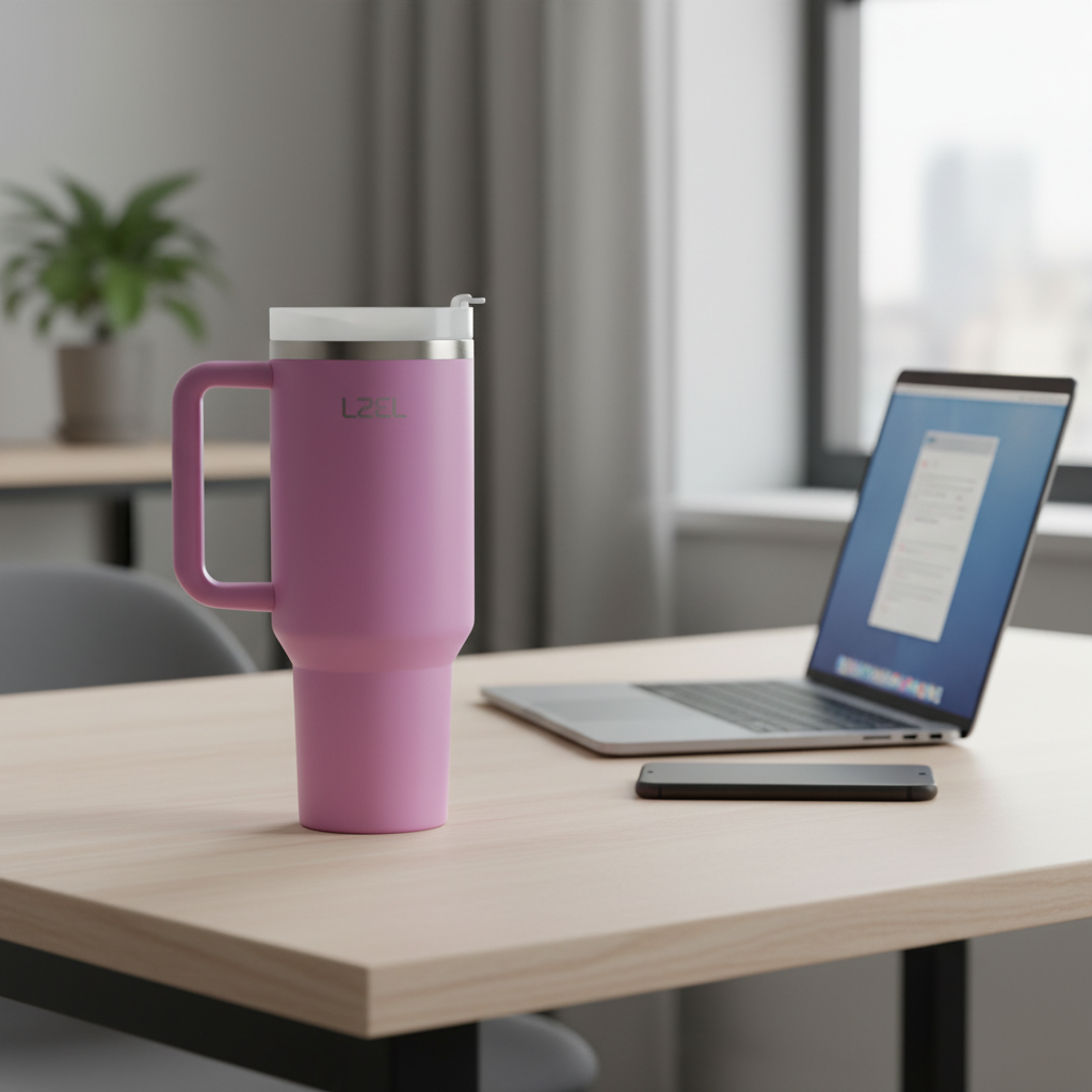 LZEL Tumbler With Handle 800ML Aqua Pure Vacuum Insulated | Light Purple