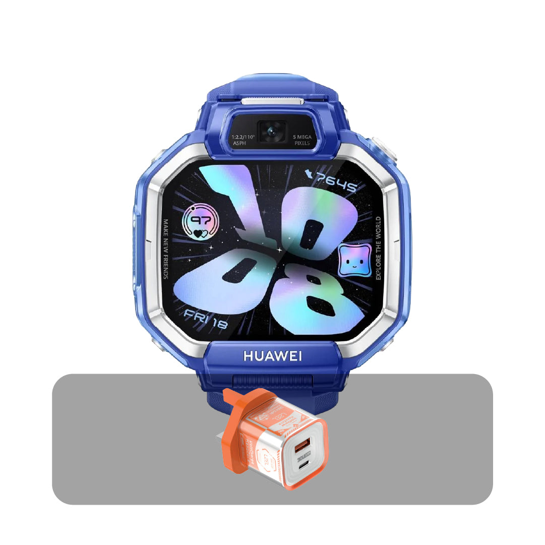 ساعة Huawei Watch Kids X1، سعة تخزين 32 جيجابايت، كاميرا خلفية بدقة 13 ميجابكسل + عرض الباندل | أزرق