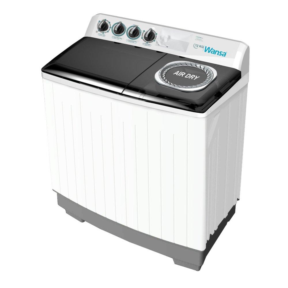 Wansa Twin Tub Washing Machine, 12Kg Washing Capacity, WTT120-WHM24C10 | White