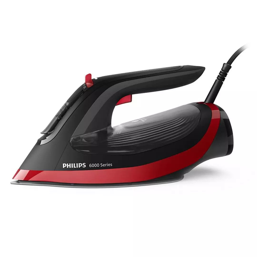 Philips 6000 Series Steam Iron, 2800W | Black & Red