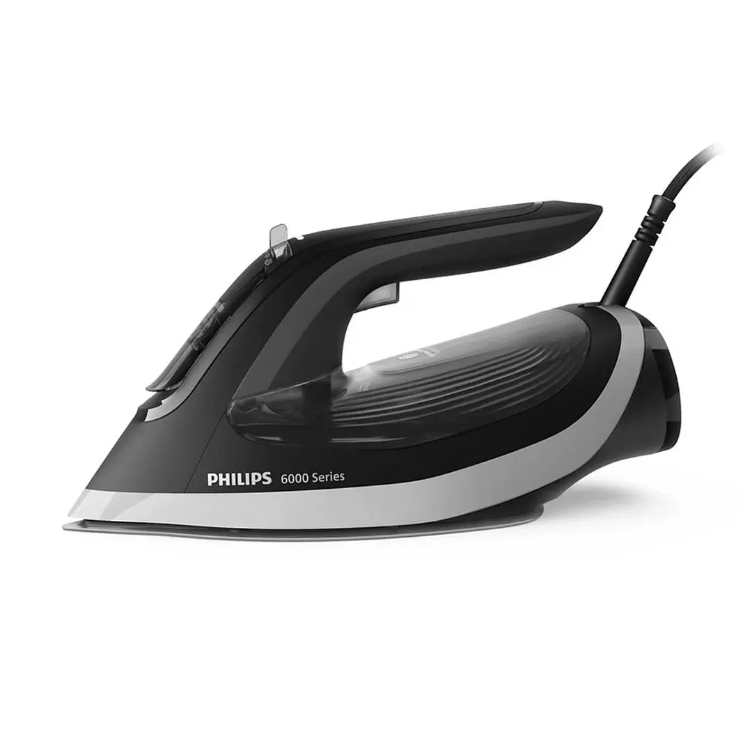 Philips 6000 Series Steam Iron, 2600W, 300ml Water Tank, SteamGlide Plus Soleplate | Black