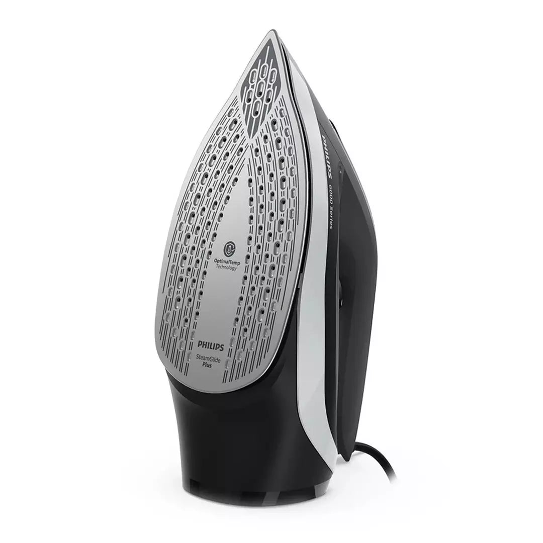 Philips 6000 Series Steam Iron, 2600W, 300ml Water Tank, SteamGlide Plus Soleplate | Black